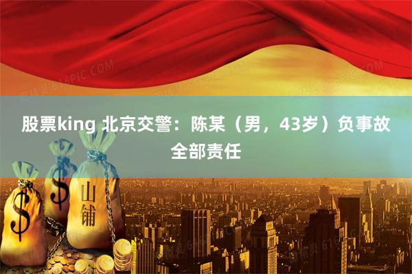 股票king 北京交警:陈某(男,43岁)负事故全部责任