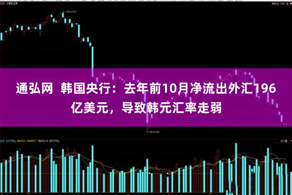通弘网  韩国央行：去年前10月净流出外汇196亿美元，导致韩元汇率走弱